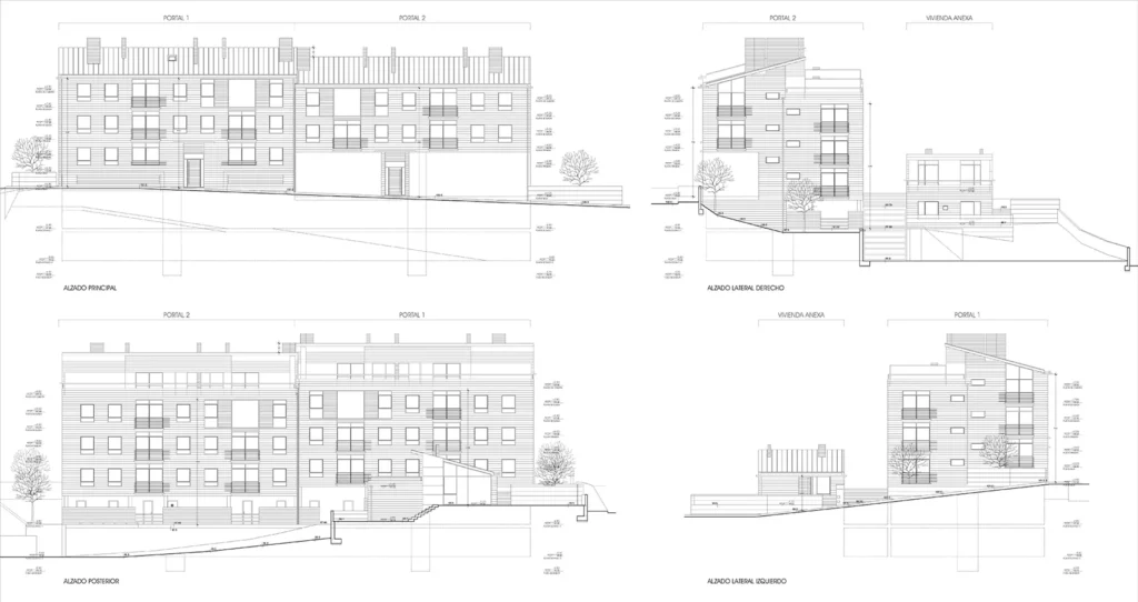 edificio viviendas Brion alzado