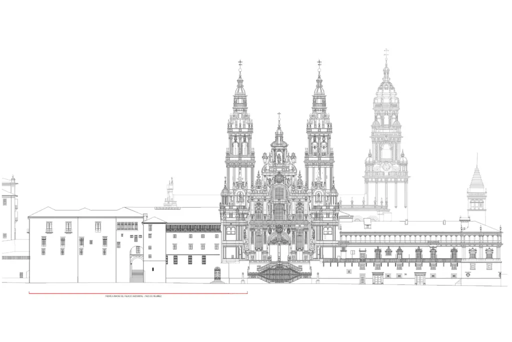 alzado fachada arzobispado santiago