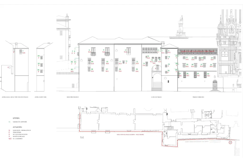 proyecto fachada arzobispado santiago