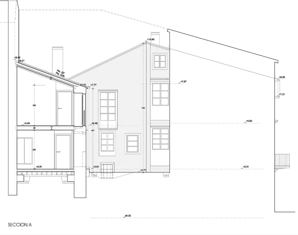 rehabilitacion vivienda santa cristina alzado