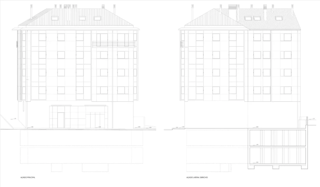 Alzados edificio manzana santiago