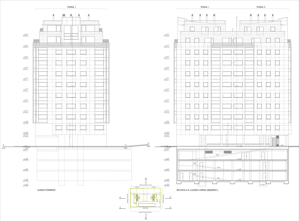 edificio viviendas manzana santiago alzado